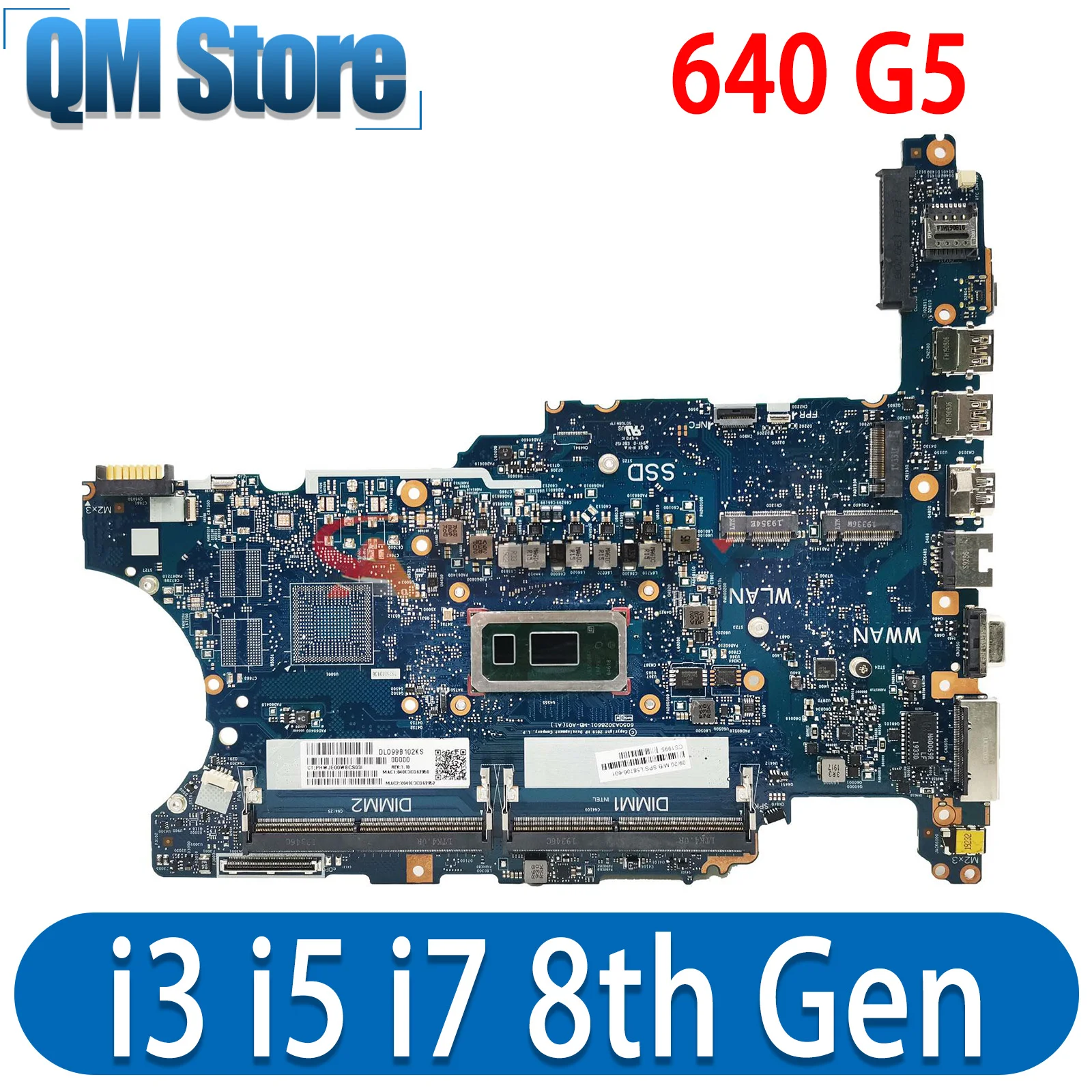 

For HP ProBook 640 G5 Laptop Motherboard 6050A3028601 L58708-601 L58709-001 L58708-501 with i3 i5 i7 8th Gen CPU 100% Tested OK