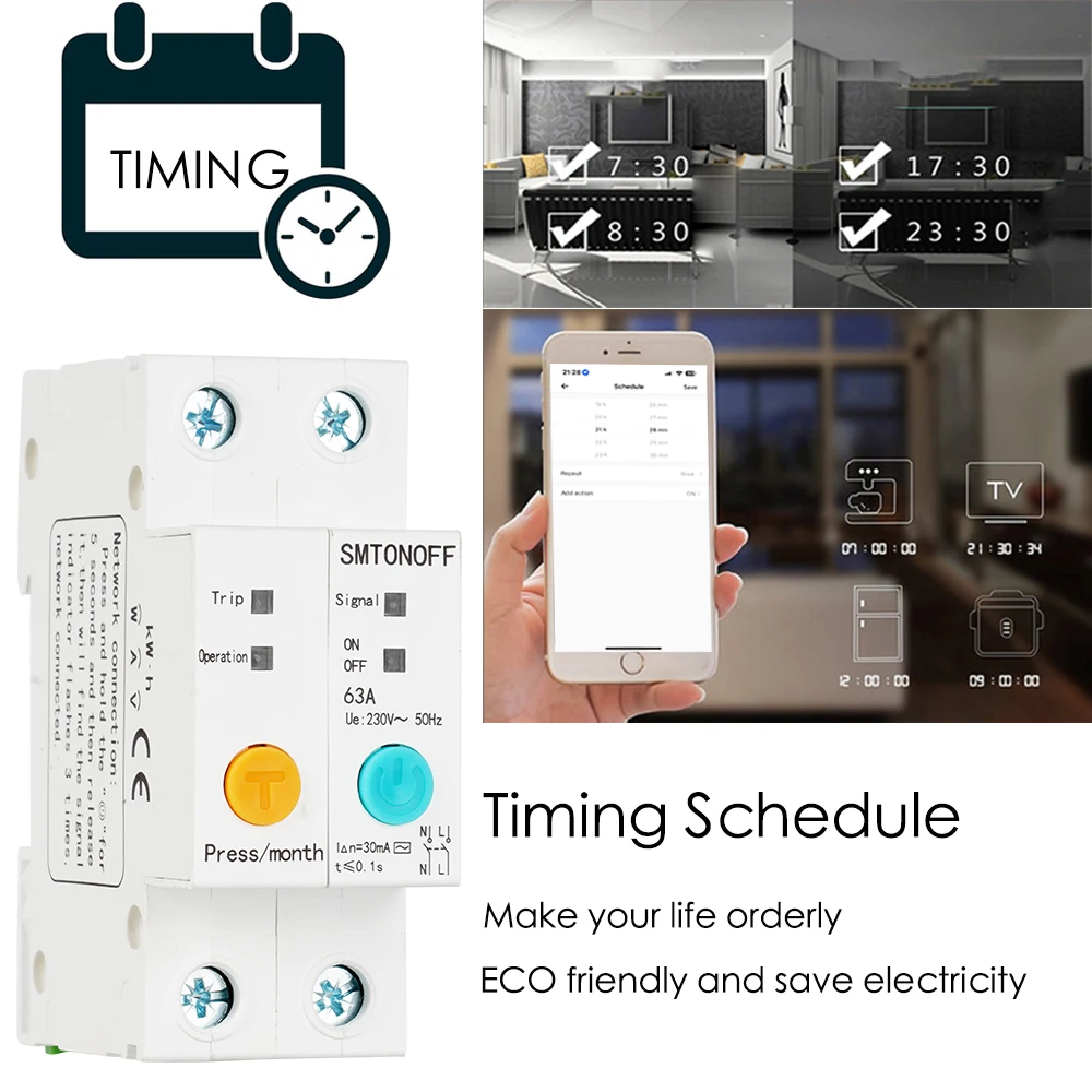 SMTONOFF Ewelink WIFI Smart Energy Meter Kwh Metering Monitoring ...