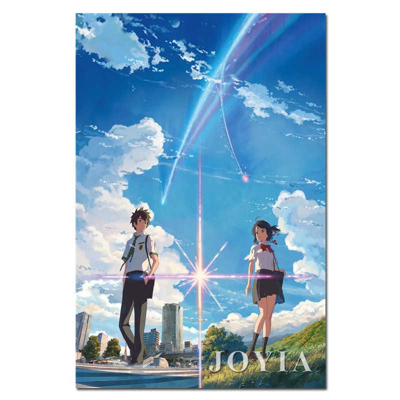 Manga Film Poster Anime Movie Prints Your Name Poster Kimi No Na Wa Wall Art Pictures 40x60 50x75cm Cartoon Love Silk Painting quran calligraphy painting Painting & Calligraphy