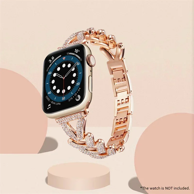 

Металлический Стальной ремешок Starlight для Apple Watch Band 44 мм 41 мм 40 мм 45 мм 49 мм, браслет для iWatch Series 8 7 9 6 SE 5 Ultra 2, ремешок для часов