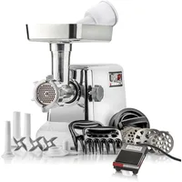 Turboforce 3000 Series 6-In-1 Powerful Size #12 Electric Meat Grinder with Foot Pedal • Sausage Stuffer • Kubbe Maker 1