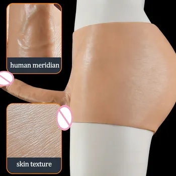 Strapon Hollow/Solid Penis Panties Skin Feeling Silicone Lesbian Underwear Dildo Real Male Dick Adult Sex Toys For Women Men 5