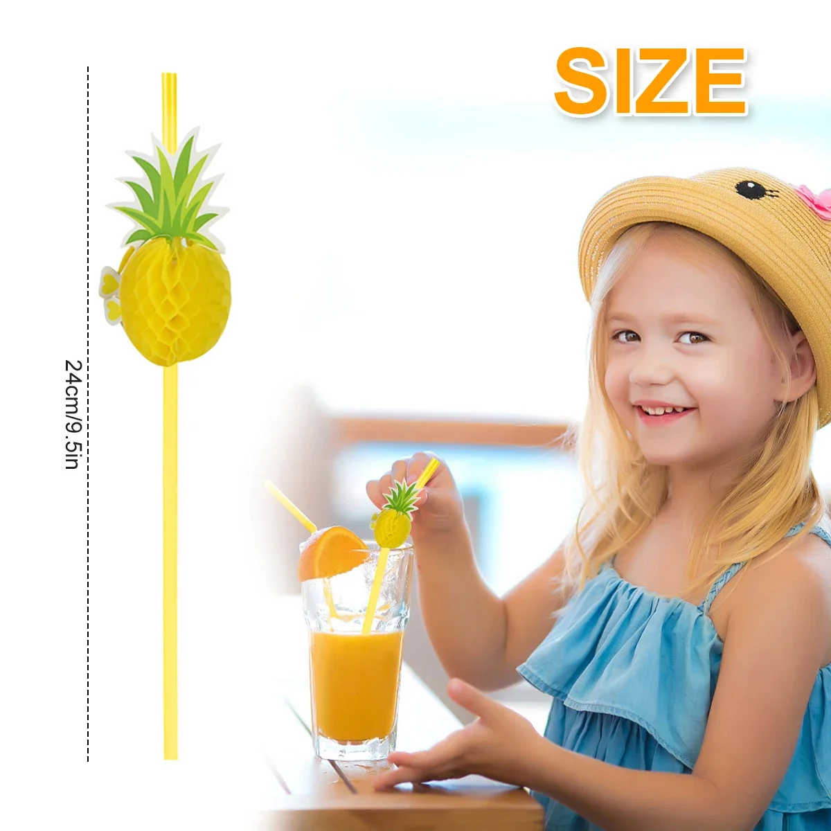 50Pcs Paper Drinking Straw 3D Fruit Paper Straws Pineapple Flamingo Design Straw Eco Friendly Recyclable Drinking