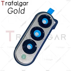 Rear Camera Glass Lens with Frame Bezel Replacement for Samsung Galaxy Z Fold4 (Golden)