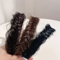 Perruque synthétique tressée torsadée pour femmes, bandes de cheveux, tresses à la mode, accessoires pour cheveux, bandeau naturel bohème, extensible pour fête 4