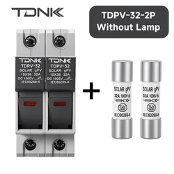 Enhanced Solar PV Fuse Holder with Indicator - 32A DC 1000V, 10x38mm gPV Fuse Base - 32A (TDPV - 32 2P)