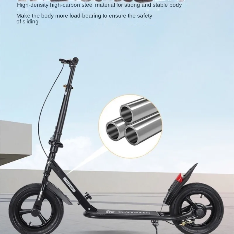 Folding Scooter Easy To Carry with Carbon Steel Frame and Highly Sensitive Brakes for Safe Riding
