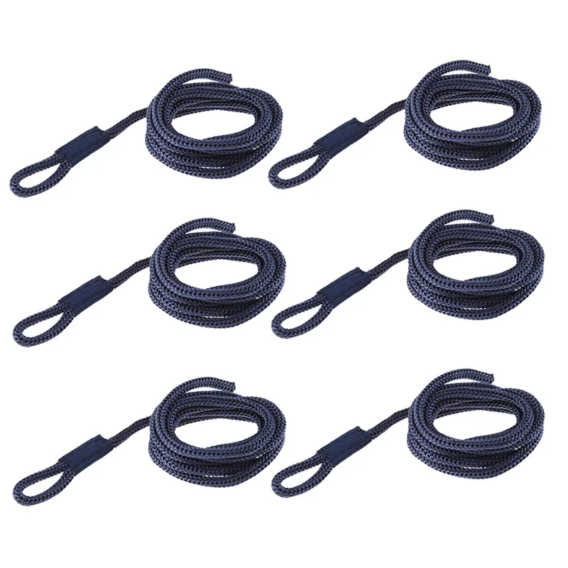 Boat Fender Lines Double Braided 6mm Thickness Bumper Fender Ropes Yacht Mooring Docking Ropes For Marine Speed Boat marine accessories marine hardware 6pcs