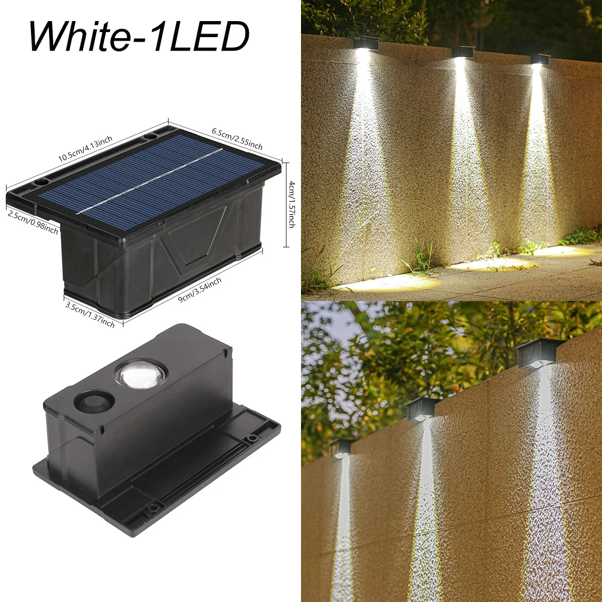 16 Luci Solari Per Esterni A LED - Illuminazione Doppia Per Recinzioni, Scale, Balconi E Giardini - Bianco Caldo 3000K, IP65