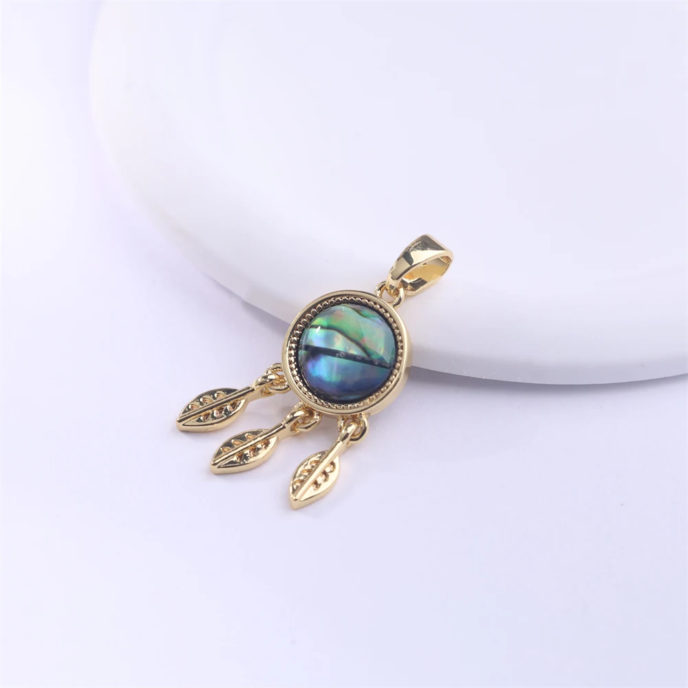 

Женская циркониевая медная окантовка, инкрустированная Абалон, белая перламутровая модная трендовая подвеска «сделай сам», подвеска в подарок, ежедневная бижутерия