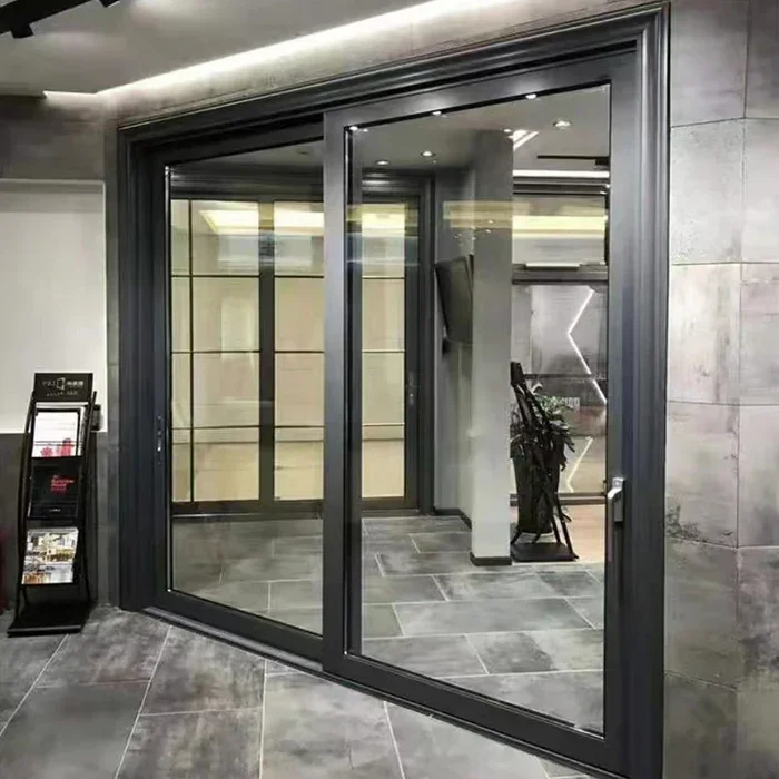 DN Home Door Apartment Waterproof Patio Door Aluminum Profile Double Panel Tempered Glass Sliding Doors