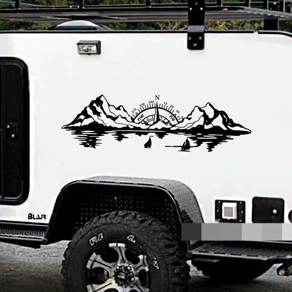 Large Camper Rv Compass Mountain Wild Car Sticker Decal Motorhome Camping  Forest Explorecar Caravan Stickers Vinyl Decals - Wall Stickers - AliExpress