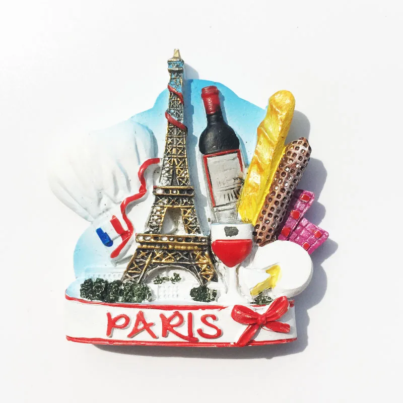 Magnete Frigorifero 3D Parigi – Torre Eiffel E Notre Dame – Souvenir Da Viaggio Francese 8x5.5 Cm