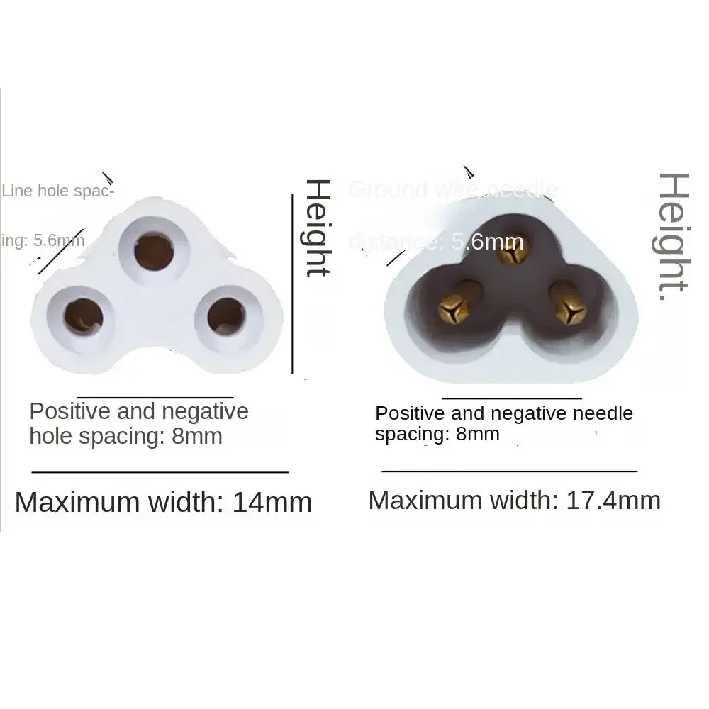 White PVC Plastic LED Lamp Connecting Wire Copper 3Pin