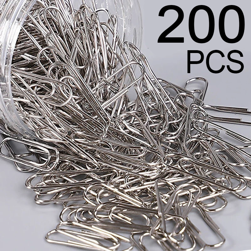 Metal Paper Clips Binding Clip Home Office Storage Supplies Anti Lost Mini Bookmark Planner Marking 50/100/200PCS