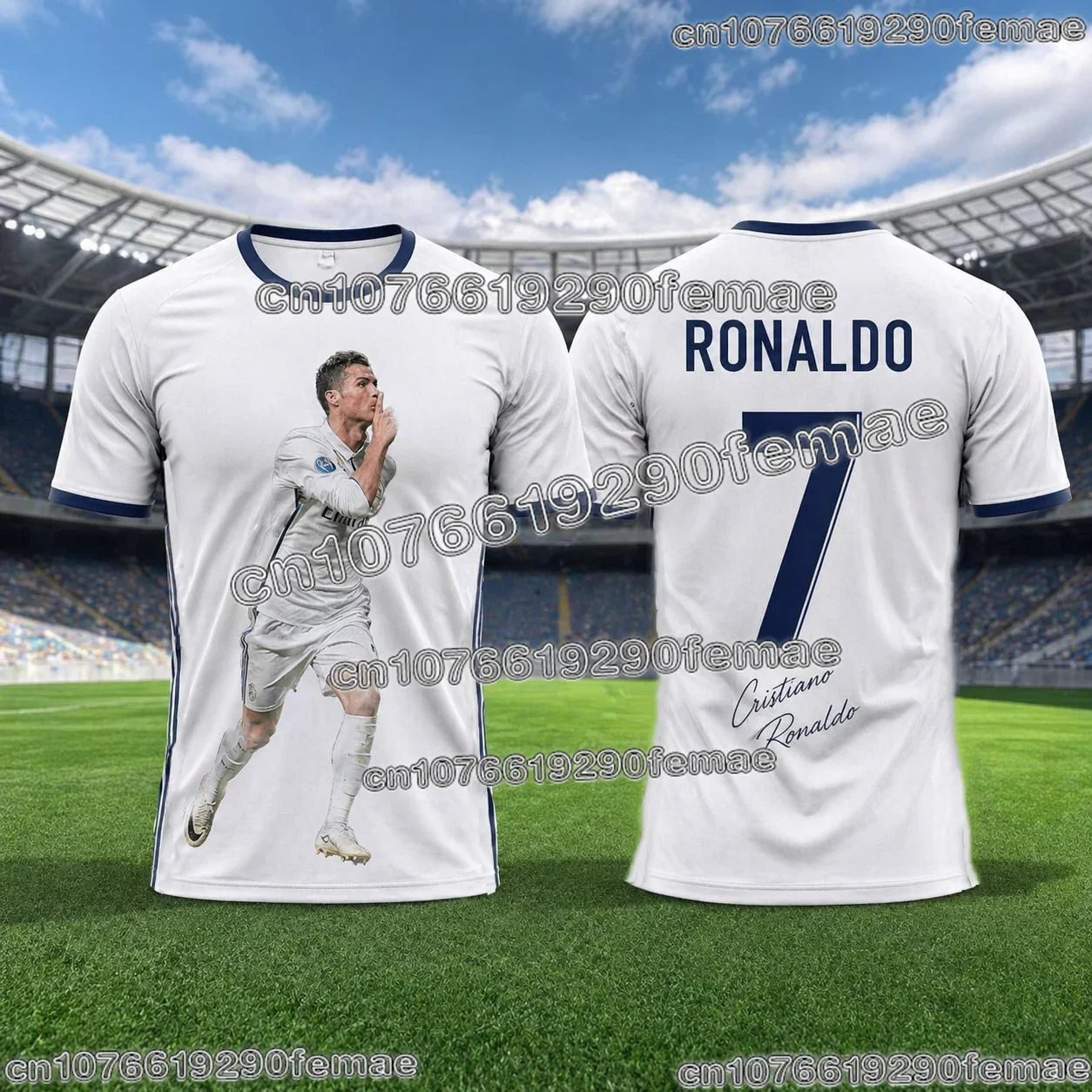 2026 New Ronaldo No.7 Football Jersey Oversized Breathable Training Uniform Soccer Shirt Kids Adult Match Fan Sportswear Tee - Image 6