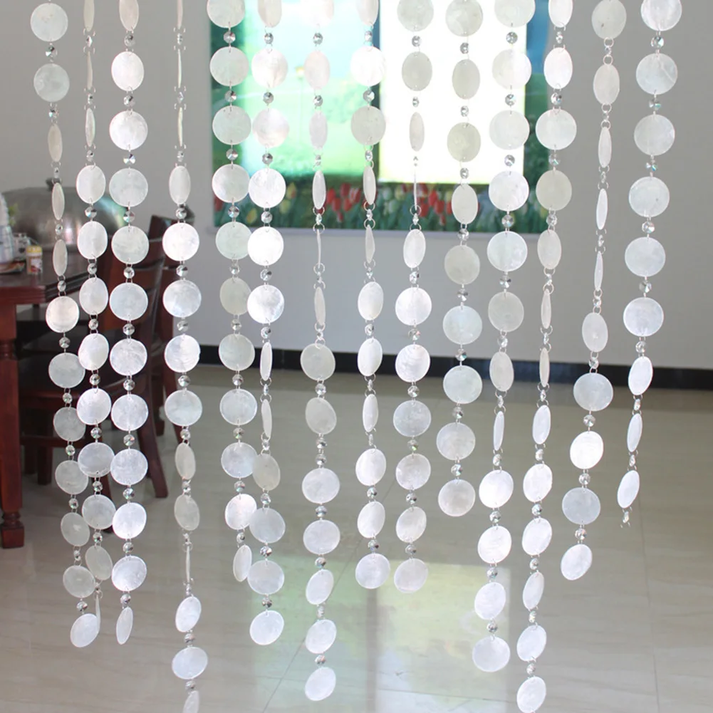 

Hanging Crystal Curtain Home Party Pendant Shell String Wedding Window 1meter Balcony Beads Decoration Bedroom