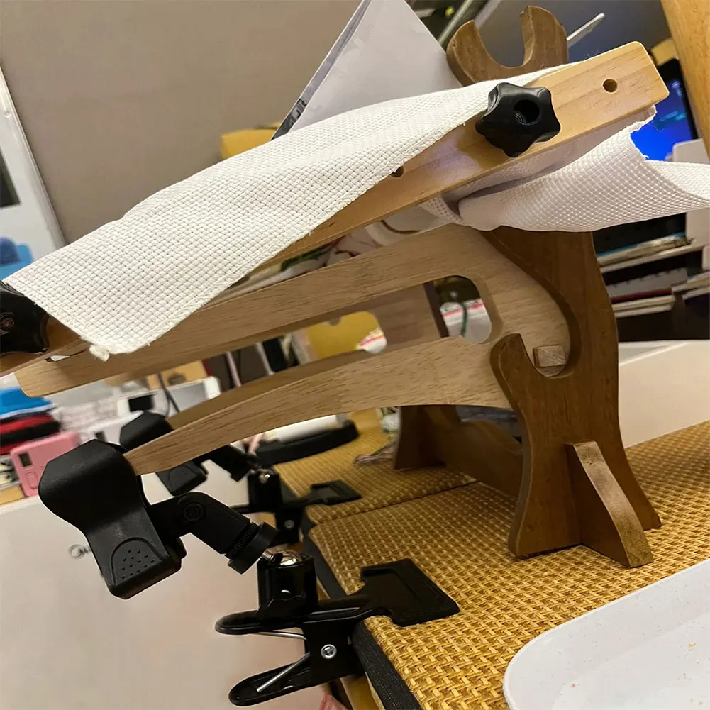 1 Pair Cross Stitch Clip Clamp Non-slip Table Edge Embroidery Clip Adjustable Embroidery Clip 360 Rotation for Camera Tripod