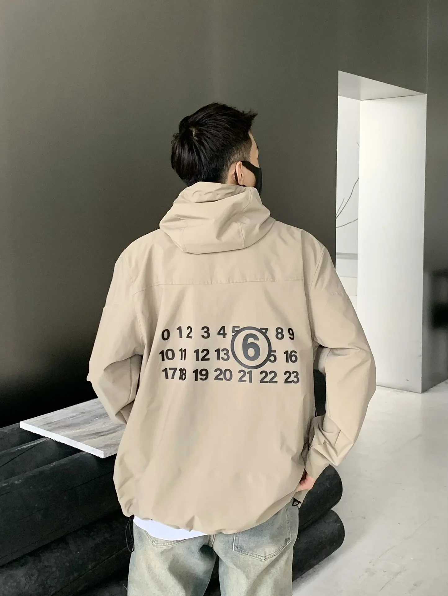 

New Mmsix Men's Jackets Casual Classic Nylon Quick Drying Coat 23 Korean Fashion Back Digital Design Zipper Workwear Jackets