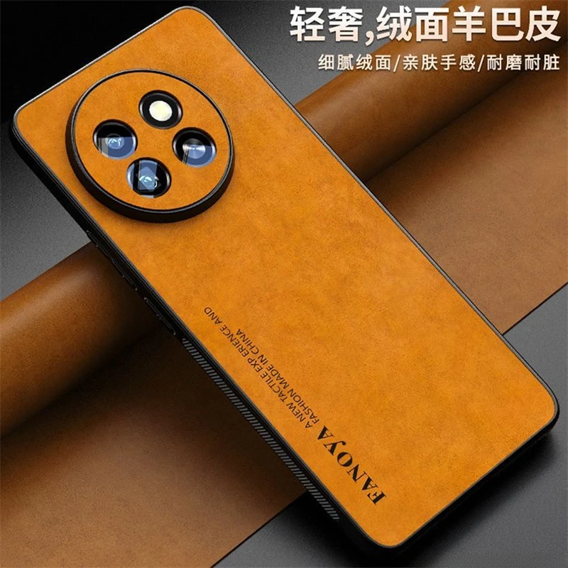 Luxury Skinsheep Leather Shockproof Silicone Bumper Case with Camera Protection