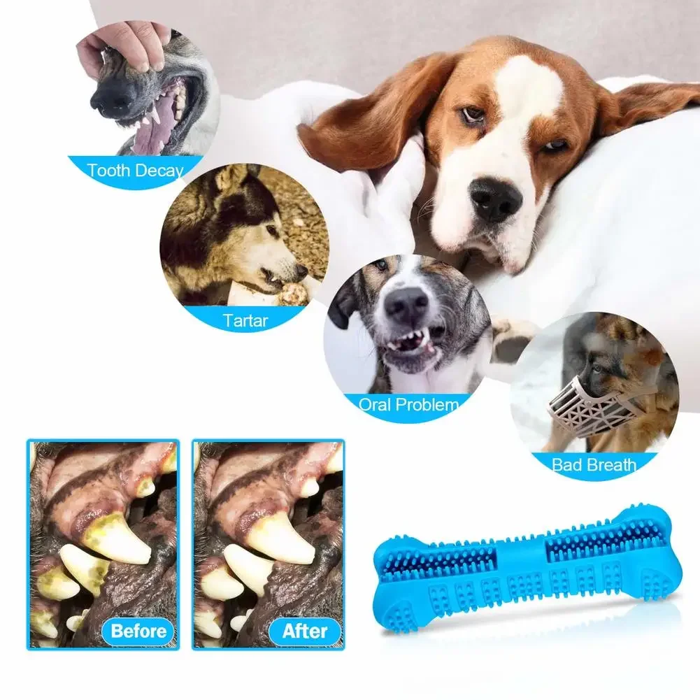 1PC Pet Chew Toy Soft Rubber Dog Toothbrushes Anti-biting Tooth Grinding Chew Stick for Small Dogs Training Pet Supplies