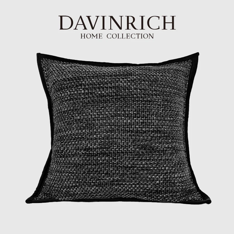 DAVINRICHModernMinimalistStyleCushionCoversBlackGrayTexture
