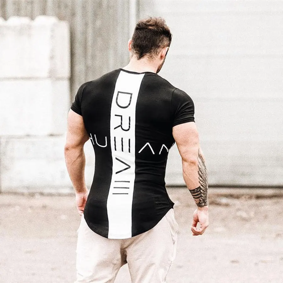 Mens Sport T-shirt Quick Dry Running Tshirt Cotton Bodybuilding Sportwear Short Sleeve Tee Tops Fitness Men Gym T Shirt Rashgard 5
