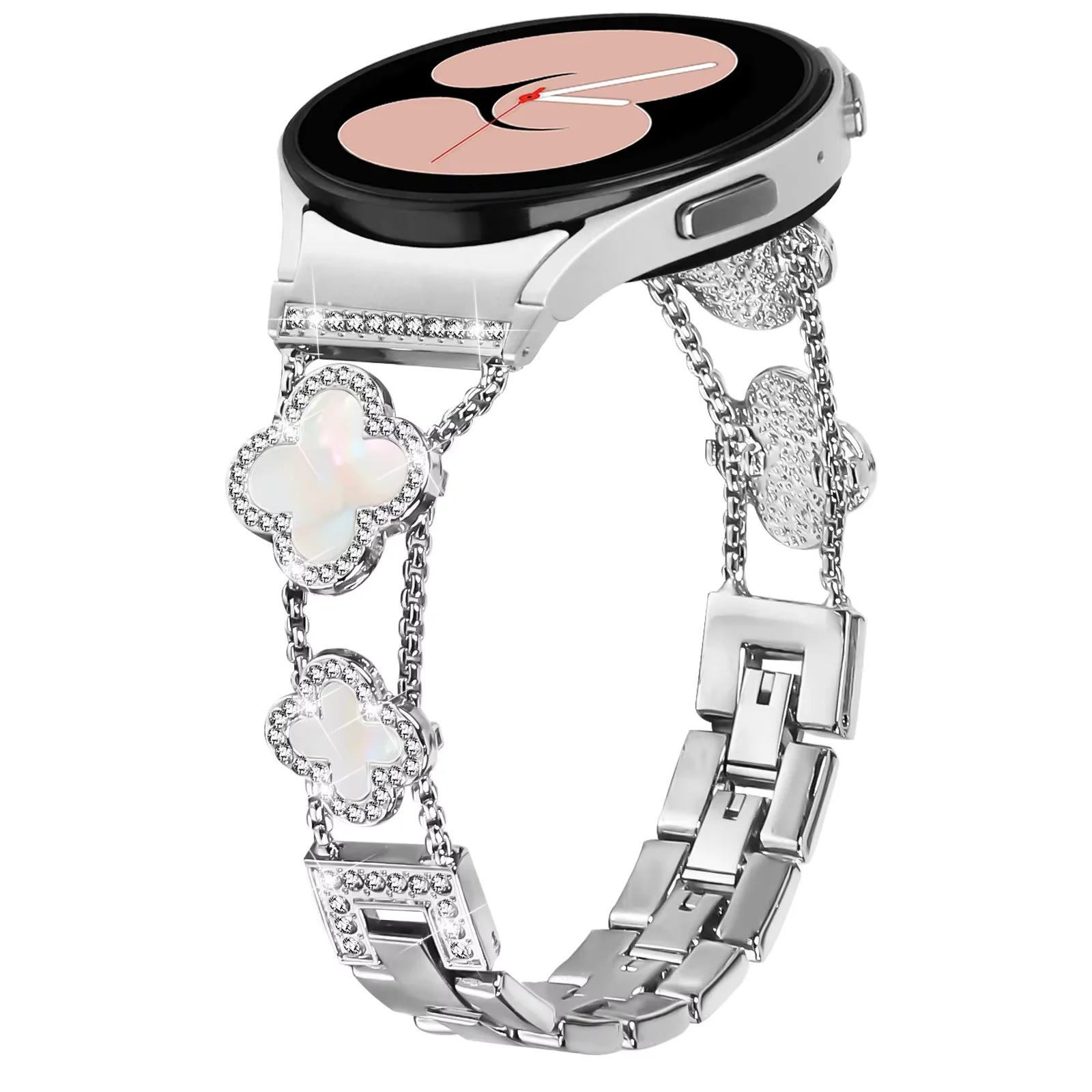 Elegant Stainless Steel Diamond Bracelet Strap
