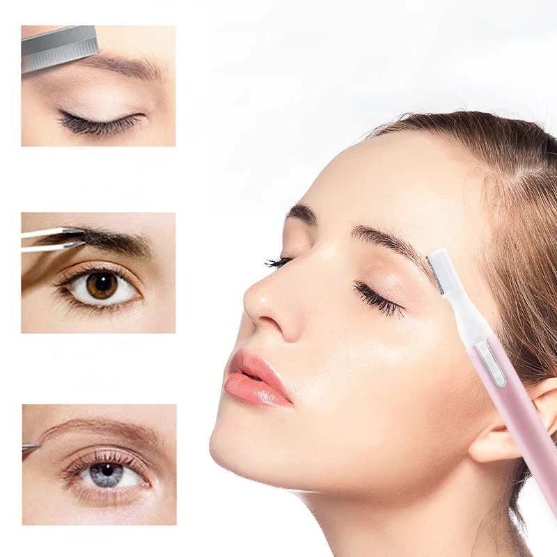Electric Face Eyebrow Scissors Hair Trimmer Mini Portable Women Body Shaver Remover Blade Razor