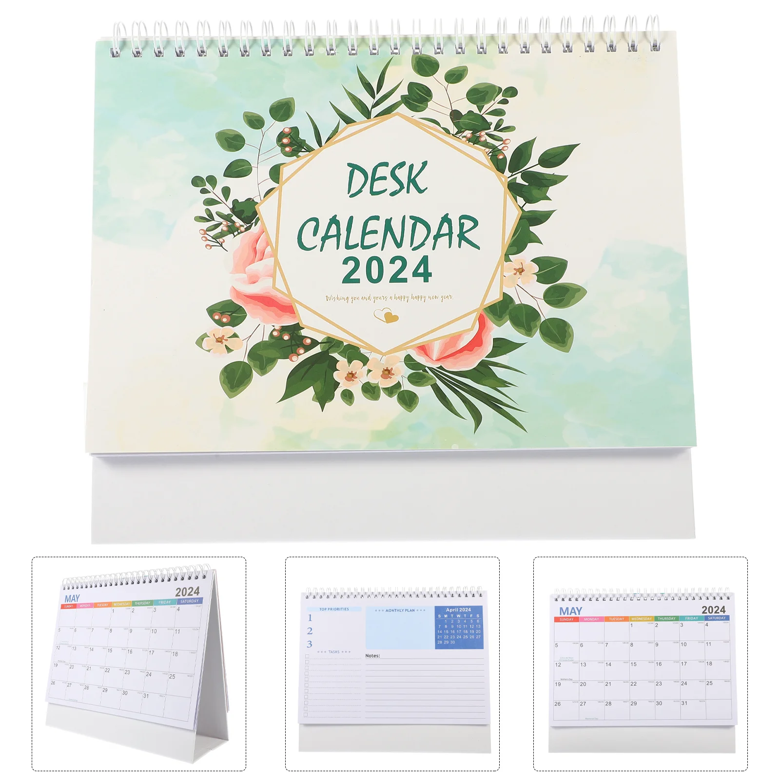 

Desk Calendar Desk Calendar Ornament Stand Up Flip Calendar Decor Desktop Calendar Stationery for Home Office Supplies