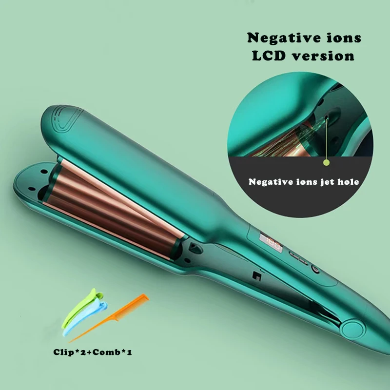 2023 New Real Electric Professional Ceramic Hair Bigodino Lcd Curling Iron Roller Curls Wand Waver Fashion Styling Tools