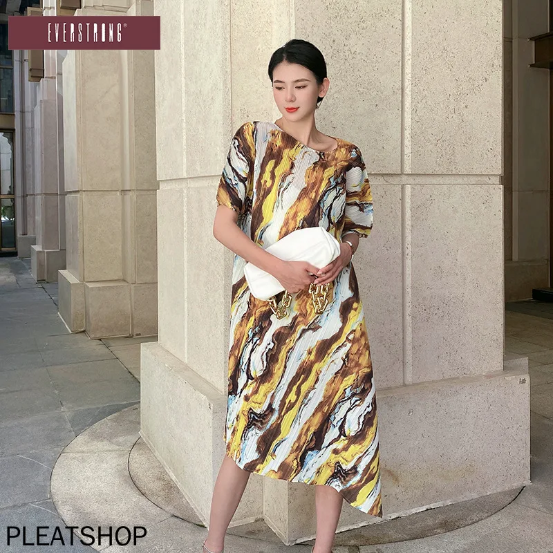 

Miyake-Женская плиссированная длинная юбка, косой плиссированный принт, большой размер, свободная, нерегулярная, осень, новый темперамент