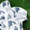 HappyFlute New One Piece Dinosaur Print Soft Bamboo Cotton Fabric Baby Wrap Newborn Multi-function Swaddle Sleeping Blanket 5