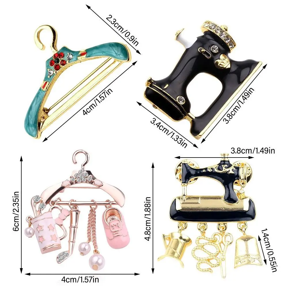 Enamel Brooch Creative Hanger Sewing Machine Design for Suit Collar Bag Clothes,enamel pins,enamel brooch,pearl beaded brooch,metal brooch