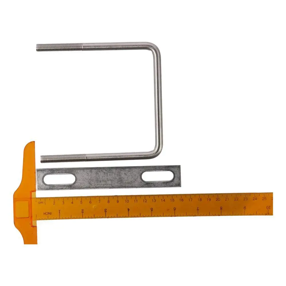 Square U-Bolts,110mm(4.3") Inner Width 135mm Length M10 304 Stainless Steel U Clamp Bolt with Nuts and Plates, for Boat Trailer