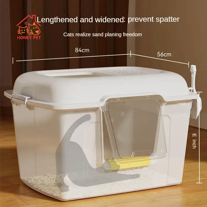 Cat Litter Box Super Large Dual Purpose Cat Litter Basin Cat Toilet Supplies Open Anti Splashing Extra Large Excrement