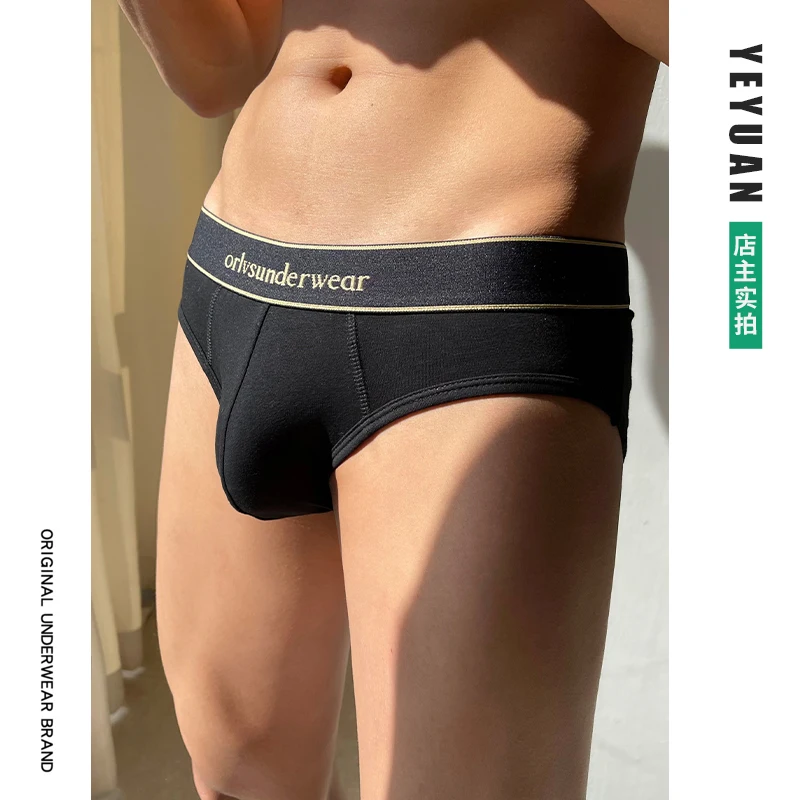 3Pcs/Lot 100% Cotton Low Waist White Men's Gay Briefs Sexy Man Penis Underwear Underpants Panties For Big Dick Penis