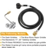 6 Feet Propane Adapter Hose + Gas Regulator 1lb to 20lb Converter fits Blackstone 17" 22" Tabletop Griddle Blue Rhino Pit Boss 4
