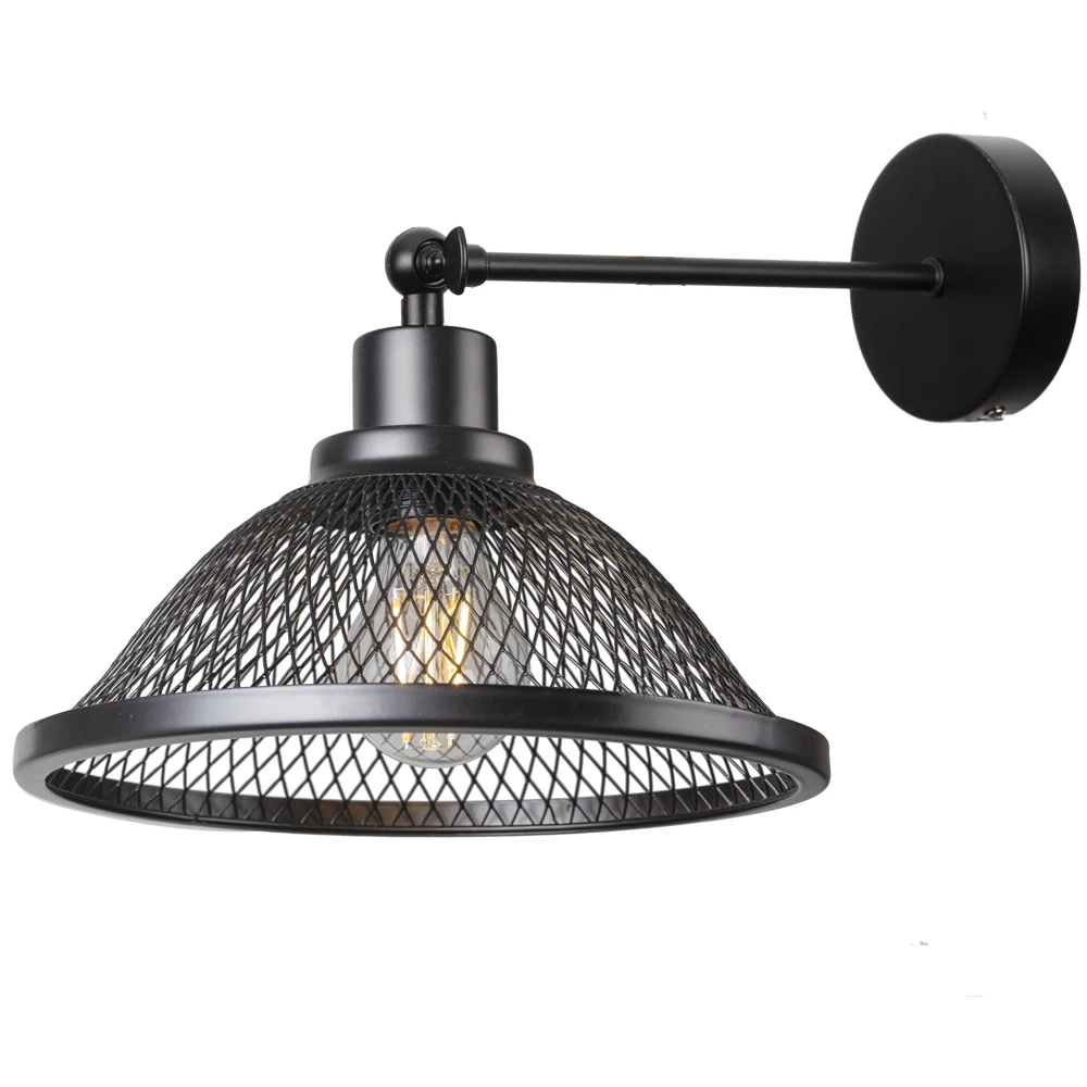 vintage wall sconce iron cage painted finish