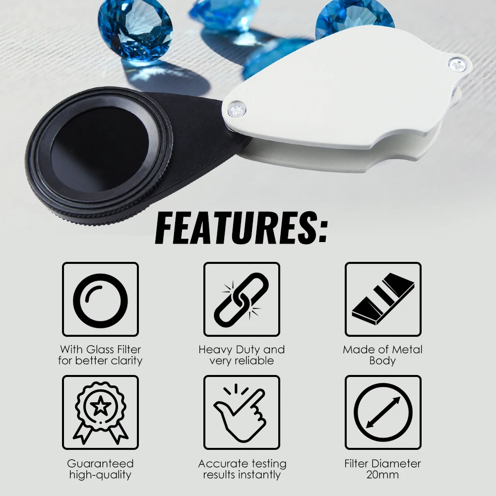 Description Picture 4 of itemFoldable Jewelry Identification Tools Chelsea Jadeite Filter for Gem Emerald Metal Body Handheld Lenses Without Magnification