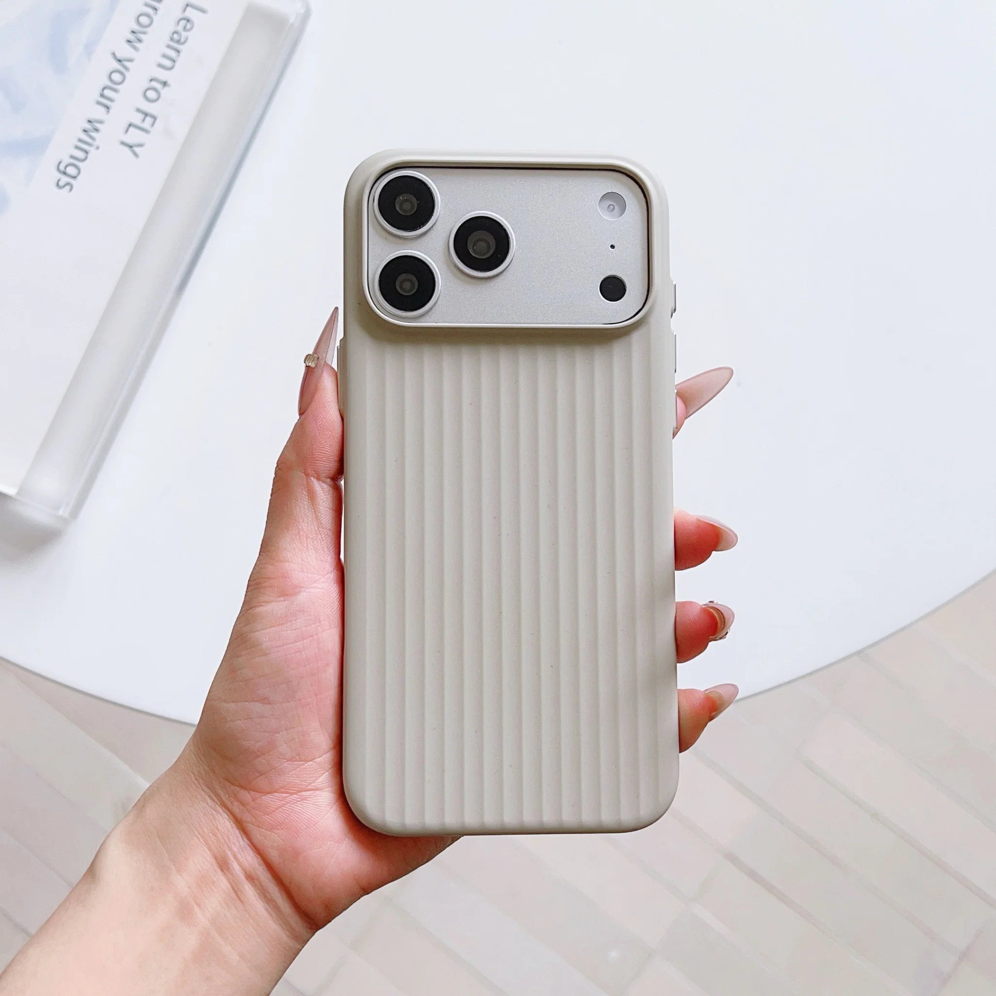 Slim Matte Striped Minimalist Luxury Phone Case with Wireless Charging & Shockproof Protection