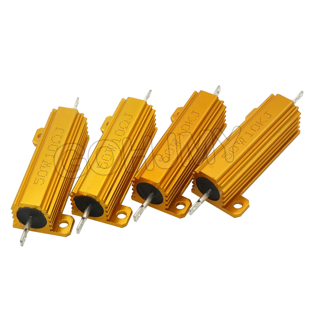 RX24 50W Aluminum Power Metal Shell Case Wirewound Resistor 0.01R~30K 1 2 3 5 6 8 10 20 100R 150R 200R 300R 500R 1K 10K 30K ohm