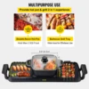 VEVOR 2in1 Electric BBQ Pan Grill Hot Pot 2400W Multifunction Home Portable Smokeless Nonstick Detachable Hot Pot Barbecue Plate 3