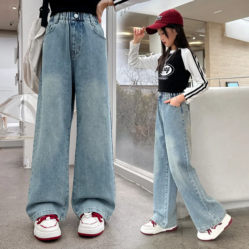 [TWN]★25SS★韓国人気★FLUENT WIDE DENIM PANTS Washed Baggy Jeans CF416 - Korean Women's Fashion | LEWKIN