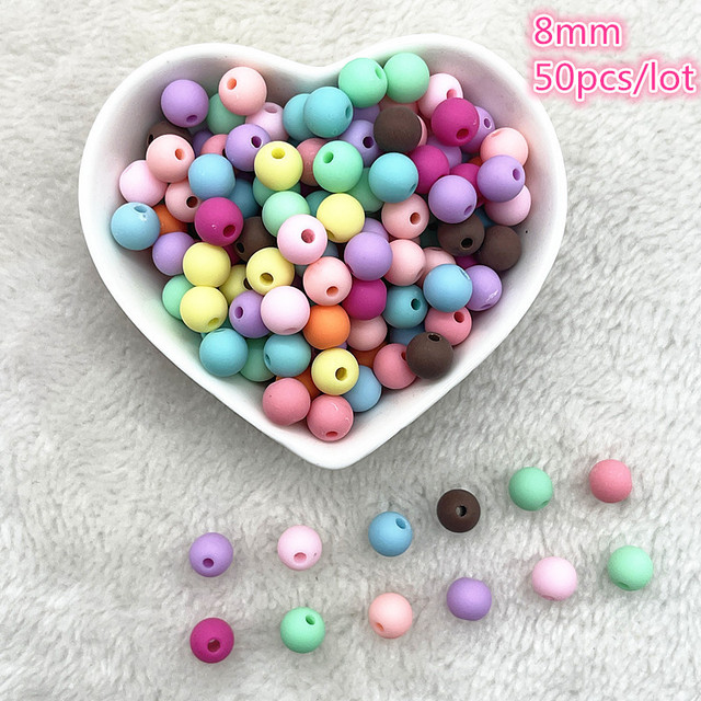 6mm--10mm Color Mixing Round Charms Acrylic Beads Loose Spacer Beads for Jewelry Makeing DIY Handmade Bracelet Accessories