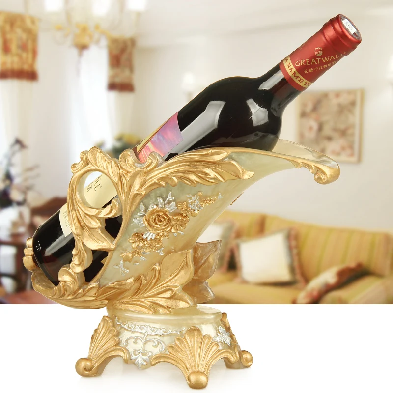 

European Red Wine Holder living room luxury wine cabinet decorations High foot wine glass holder household wine bottle rack