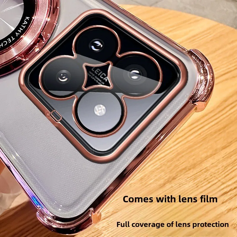 Magnetic Plating Transparent Phone Case with Stand