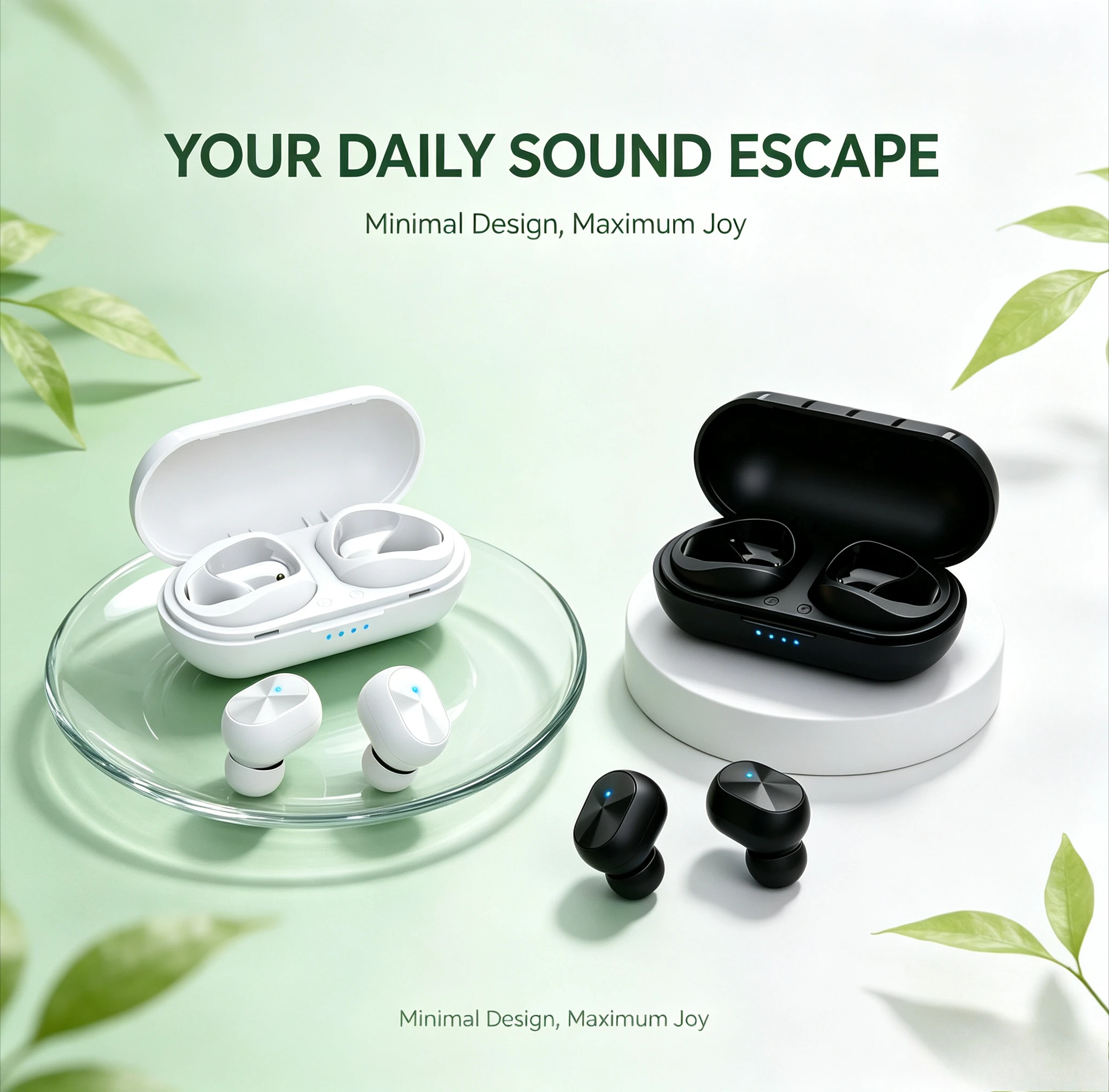 Cuffie Bluetooth 5.3 TWS Auricolari Wireless con Cancellazione del Rumore Cuffie Sportive con Audio HiFi In-Ear