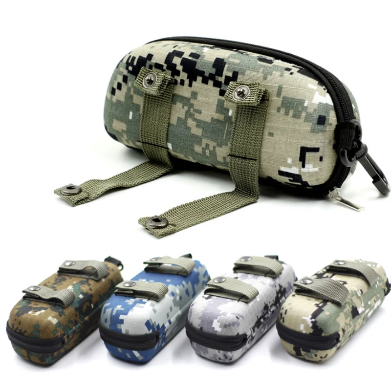 Portable Tactical Camouflage Molle Sunglasses Box EVA Zipper