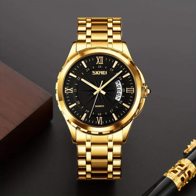 

New 2024 Wrist Watch Men's Business Multifunctional Calendar Steel Strap Waterproof Versatile Quartz Watch Man Wristwatch